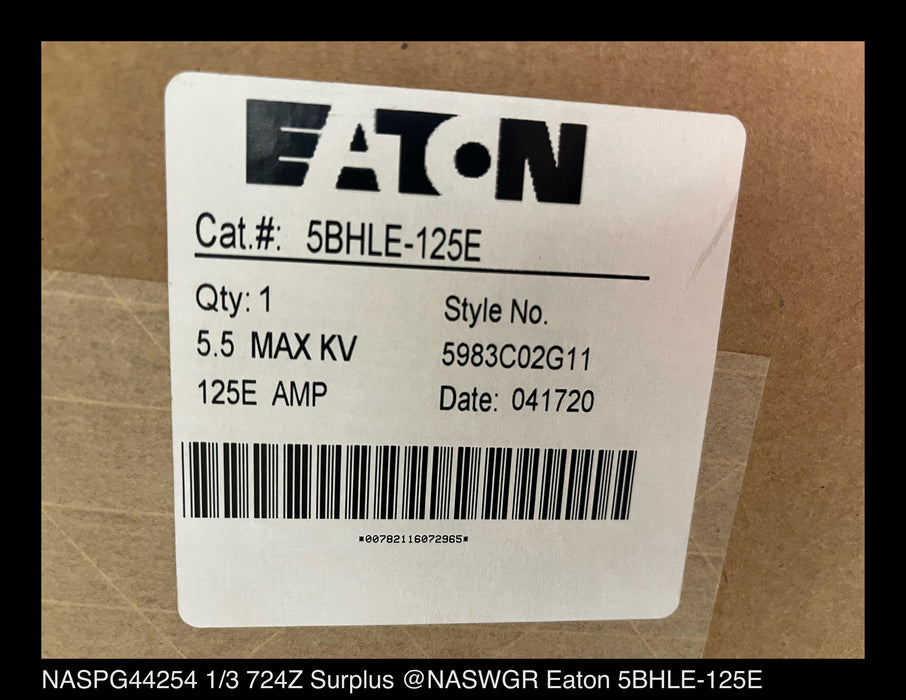 Eaton 5BHLE-125E Current Limiting High Voltage Fuse - 125E Amp, 5.5kV - Unused